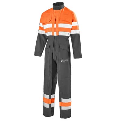 Combinaison de travail orange fluo Cepovett Safety 2 Zip SILVER TECH 350 IN