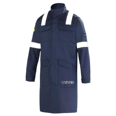 Arbeitsmantel blau cepovett safety ATEX REFLECT 350