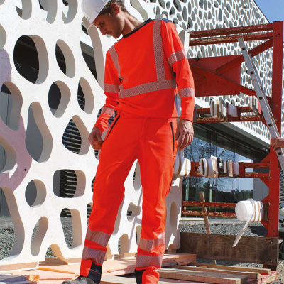 Pantalon haute visibilité fluo pour chantier et BTP