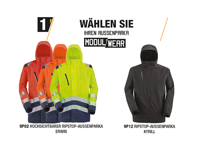 Schützende Parkas MODUL'WEAR